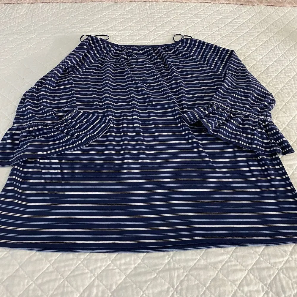 𝅺nwt Michael Kors Medium True Navy Stripe